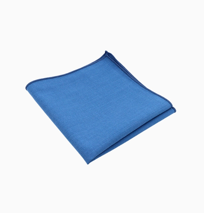 Pochette de Costume Bleu Indigo en Coton