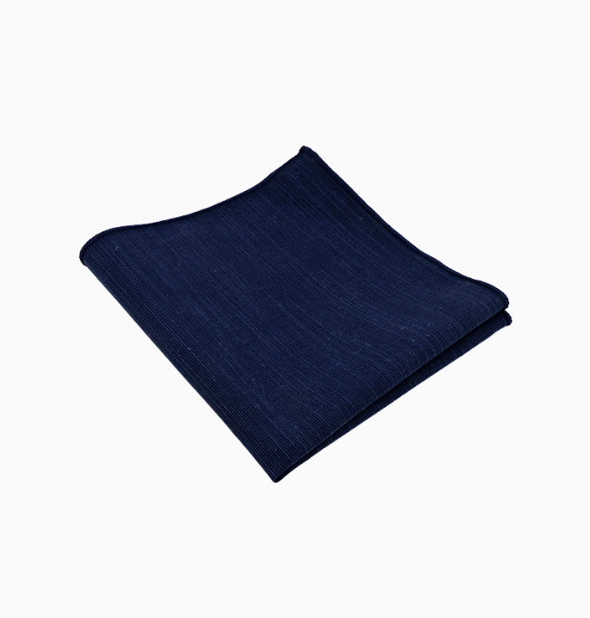Pochette de Costume Bleu Nuit en Coton