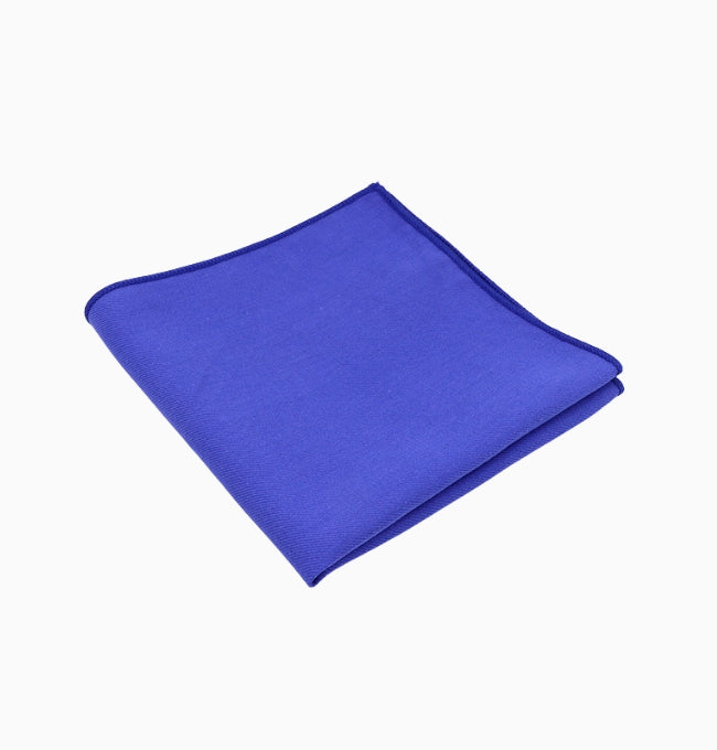 Pochette de Costume Bleu Profond en Coton Côtelé
