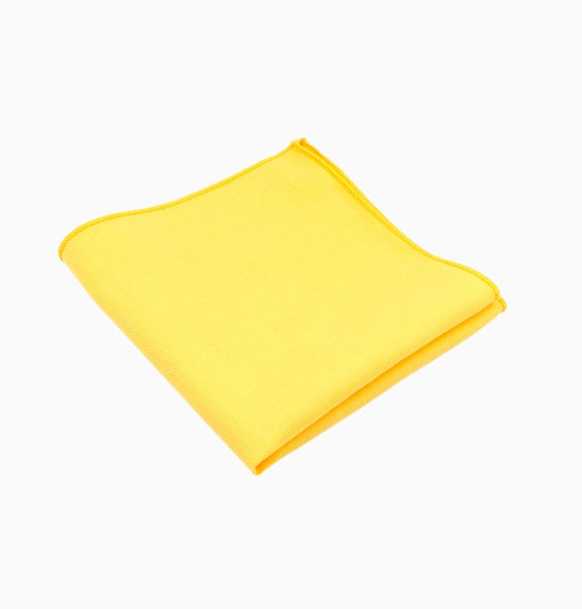 Pochette de Costume Jaune en Coton Côtelé
