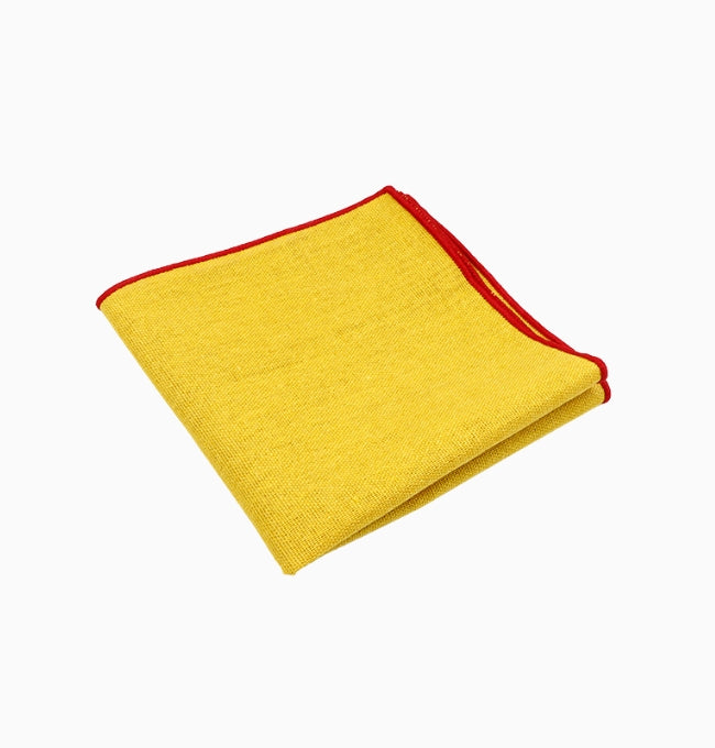 Pochette de Costume Jaune en Lin