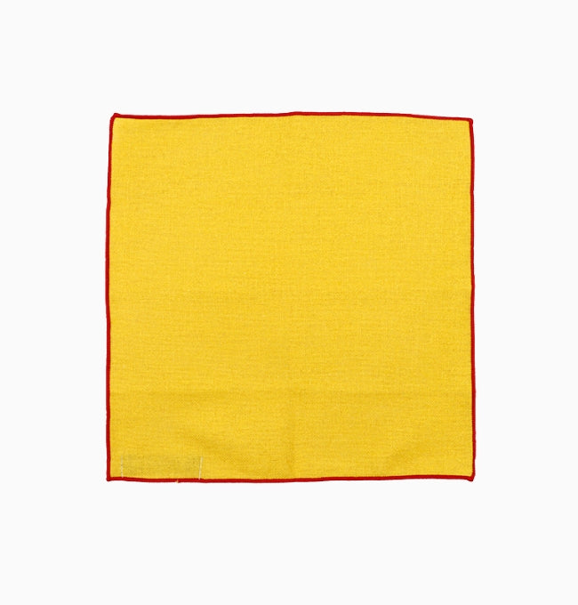 Pochette de Costume Jaune en Lin