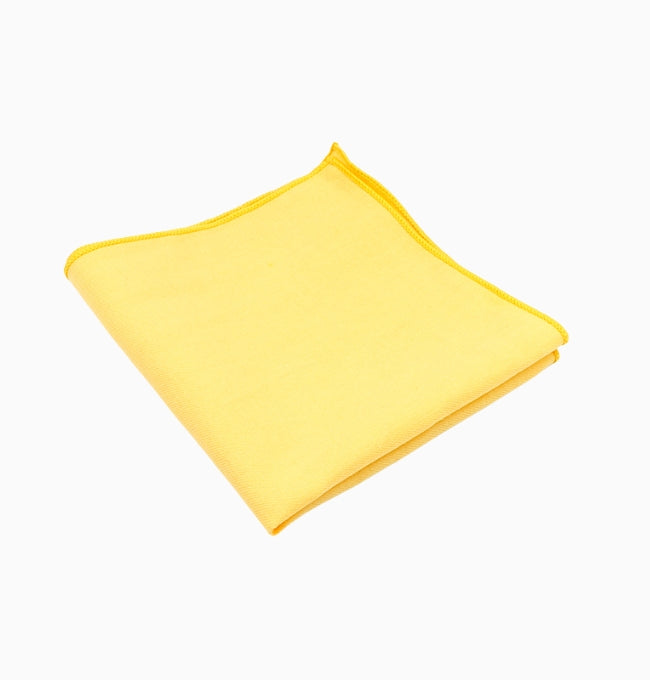 Pochette de Costume Jaune Mimosa en Coton Côtelé