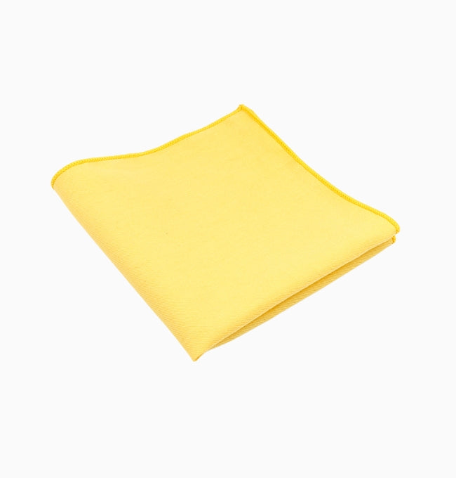 Pochette de Costume Jaune Soleil en Coton Côtelé