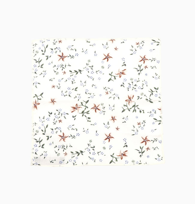 Pochette de Costume Liberty Blanc Camélia en Coton