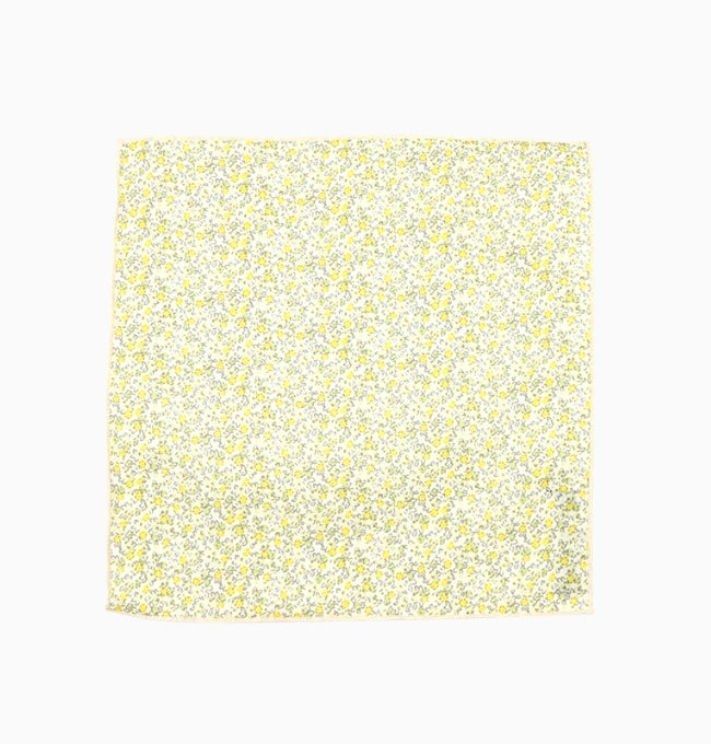 Pochette de Costume Liberty Jaune Vert Mimosa en Coton
