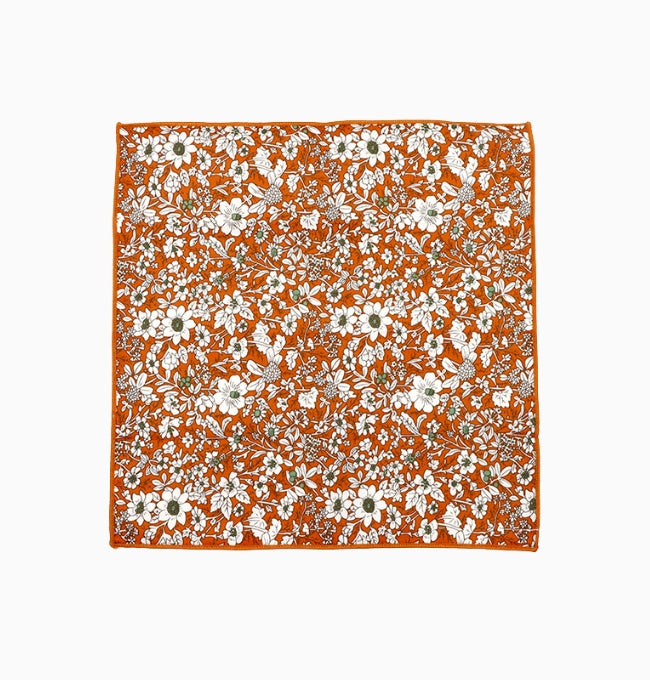 Pochette de Costume Liberty Orange Hélianthème en Coton