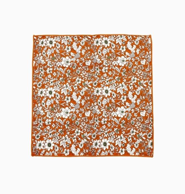 Pochette de Costume Liberty Orange Hélianthème en Coton