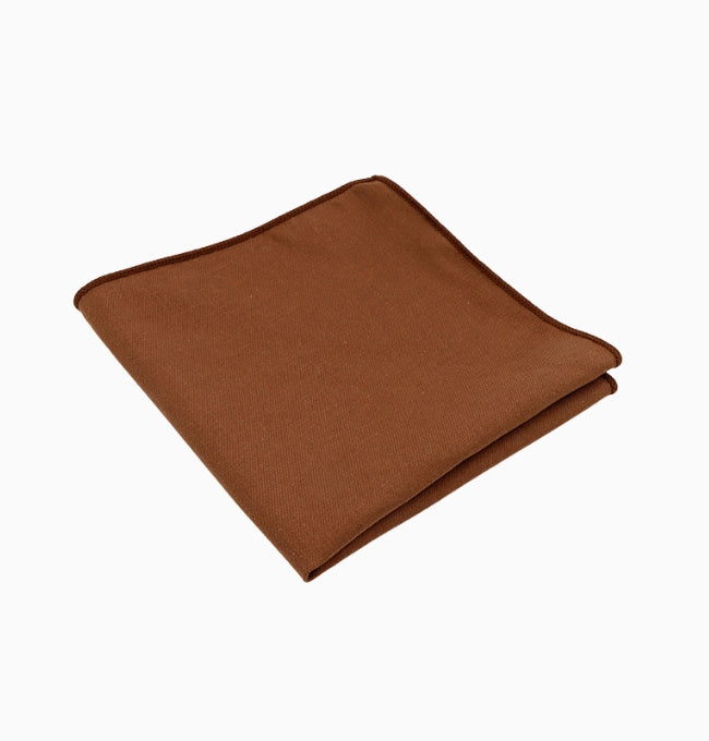 Pochette de Costume Marron Chocolat en Coton Côtelé