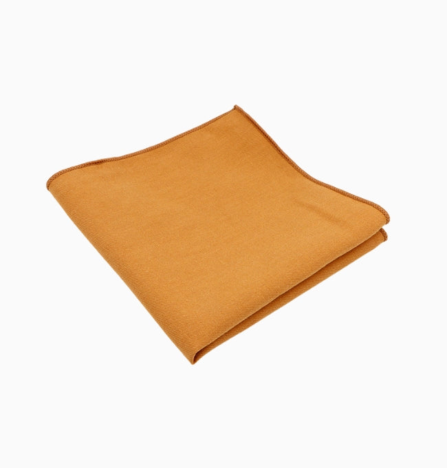 Pochette de Costume Marron en Coton Côtelé