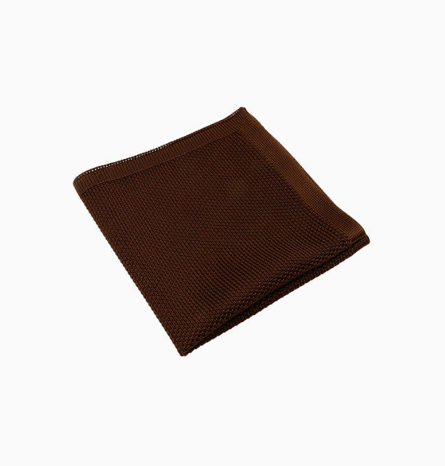 Pochette de Costume Marron en Tricot