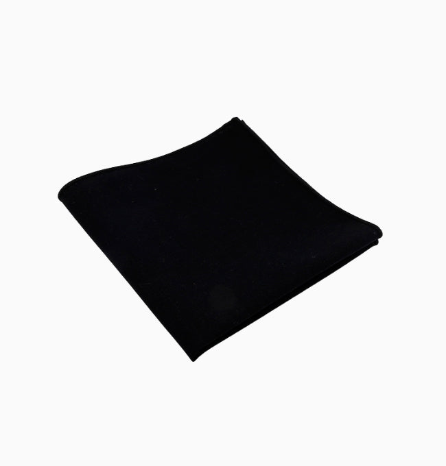 Pochette de Costume Noir en Coton