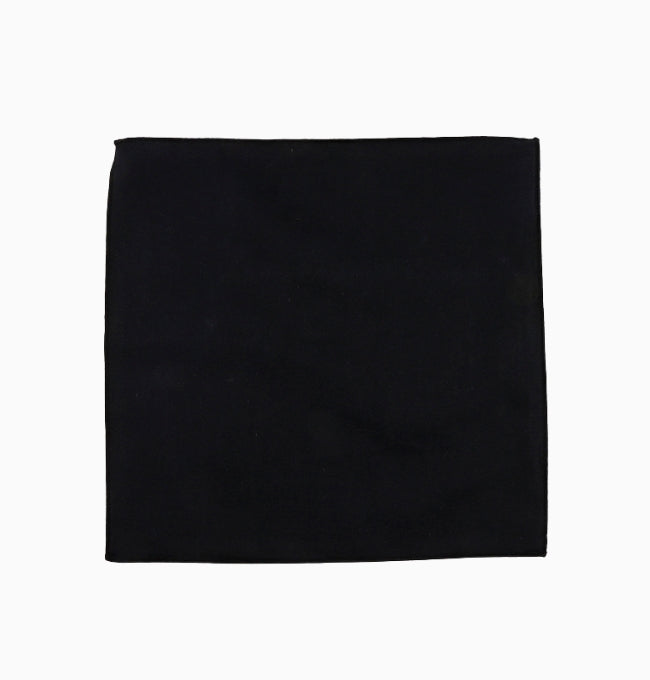 Pochette de Costume Noir en Coton Côtelé