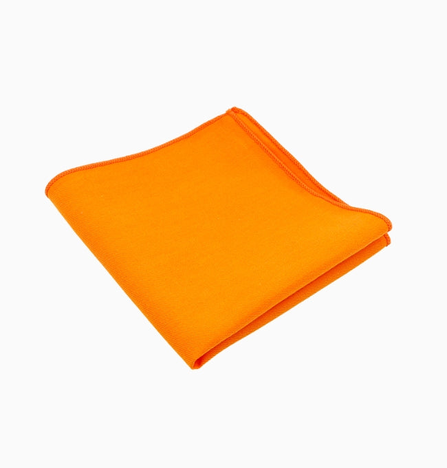 Pochette de Costume Orange Brûlé en Coton Côtelé
