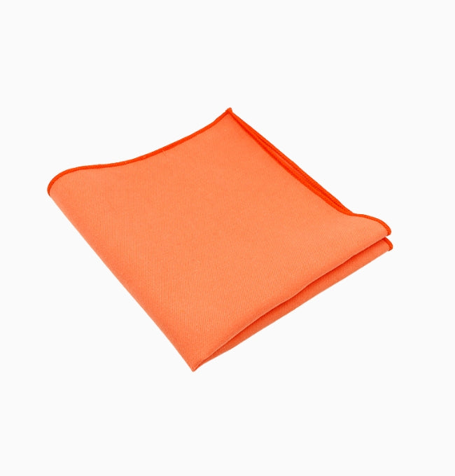 Pochette de Costume Orange en Coton Côtelé