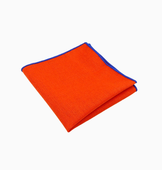 Pochette de Costume Orange en Lin