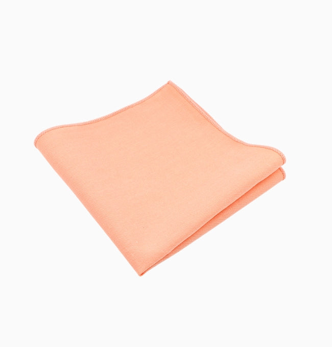 Pochette de Costume Orange Mandarine en Coton Côtelé