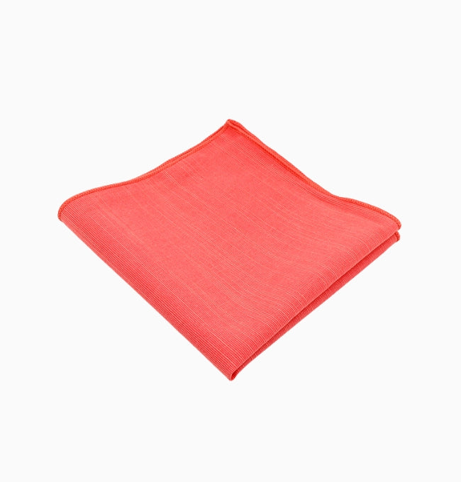Pochette de Costume Rose Corail en Coton