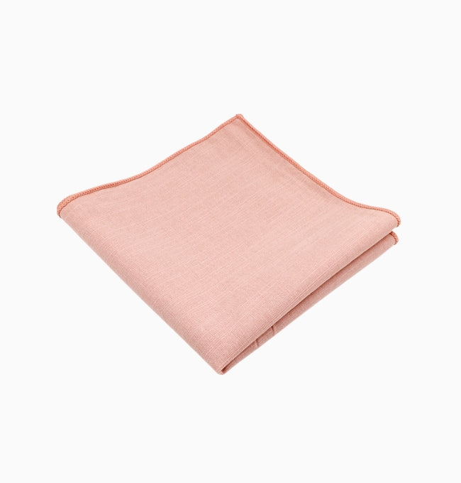 Pochette de Costume Rose Saumon en Coton