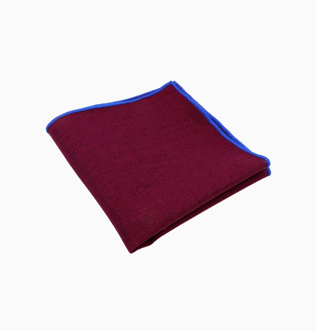 Pochette de Costume Rouge Bordeaux en Lin