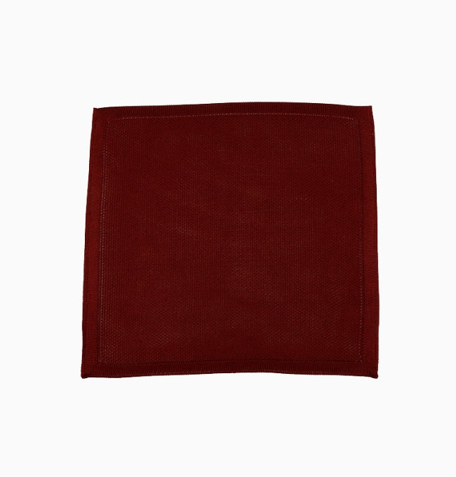 Pochette de Costume Rouge Bordeaux en Tricot