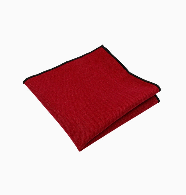 Pochette de Costume Rouge Cerise en Lin