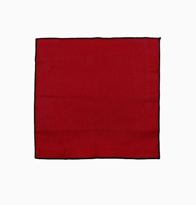 Pochette de Costume Rouge Cerise en Lin
