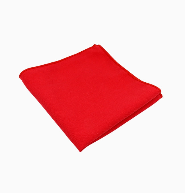 Pochette de Costume Rouge en Coton Côtelé