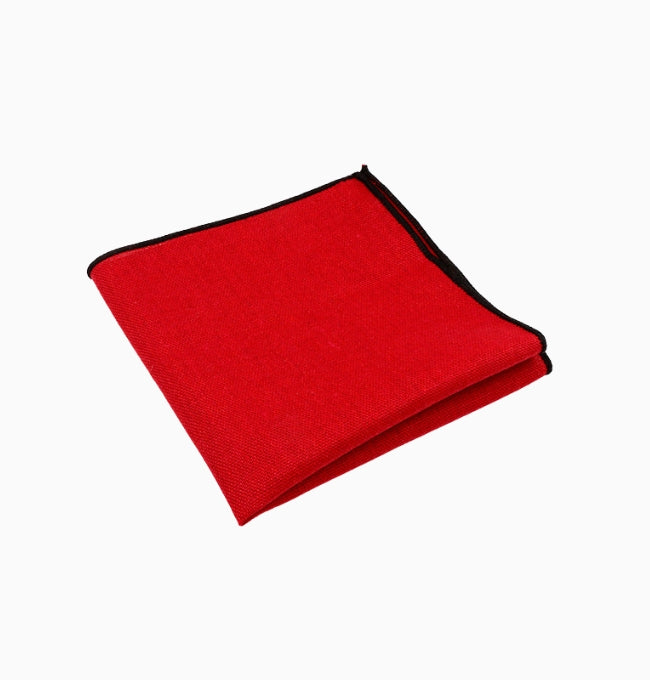 Boutons de Manchette Rouge en Lin