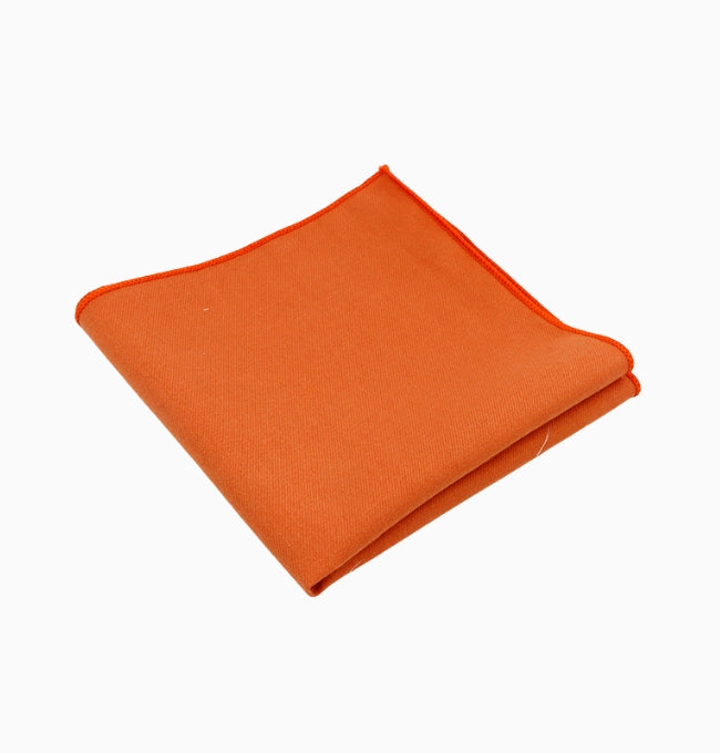 Pochette de Costume Terracotta Cuivré en Coton Côtelé