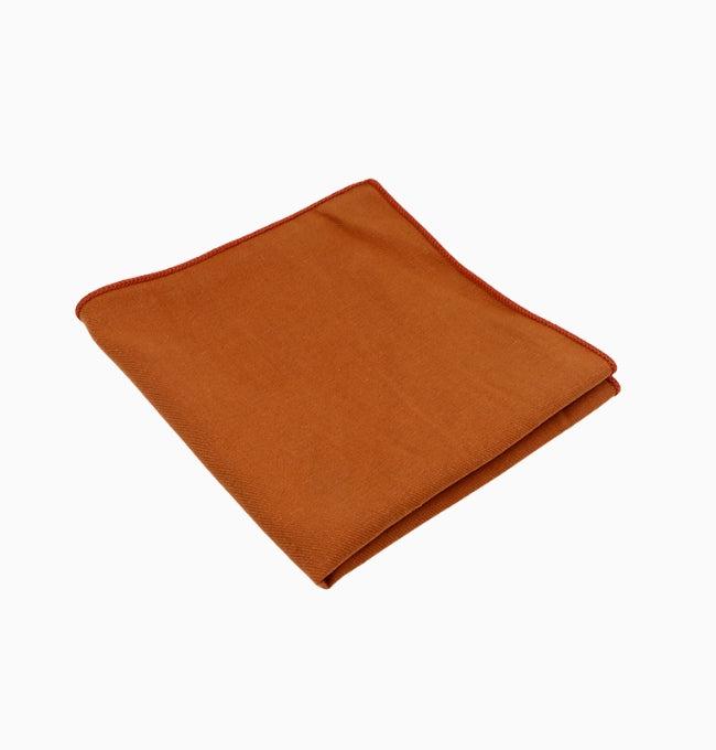 Pochette de Costume Terracotta Sienne en Coton Côtelé