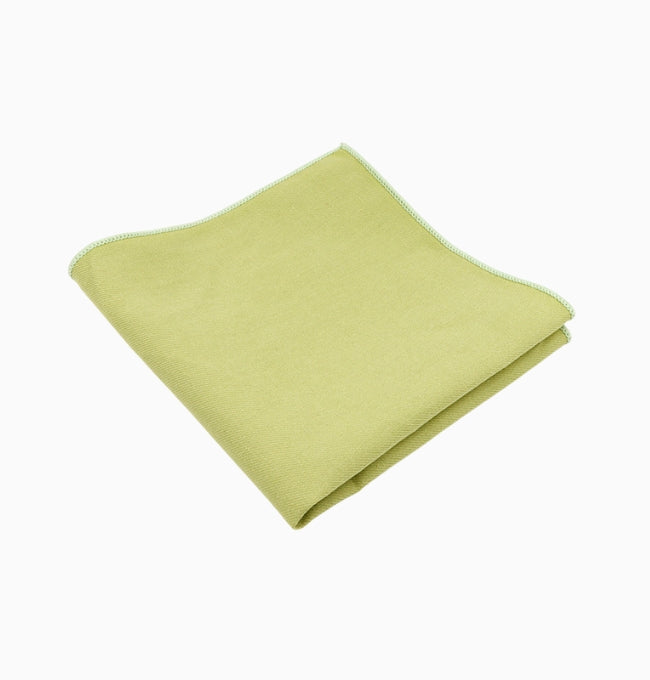 Pochette de Costume Vert Anis en Coton Côtelé