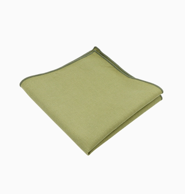 Pochette de Costume Vert en Coton Côtelé