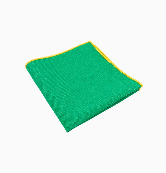 Pochette de Costume Vert Émeraude en Lin