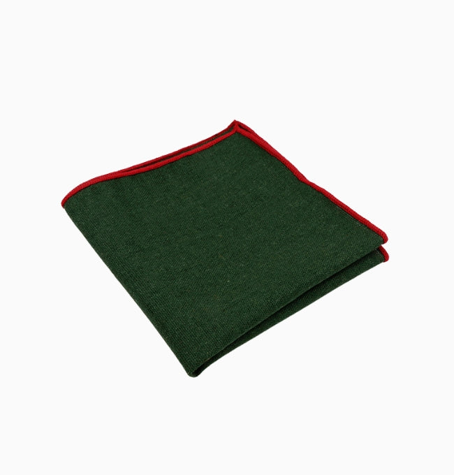 Pochette de Costume Vert Forêt en Lin