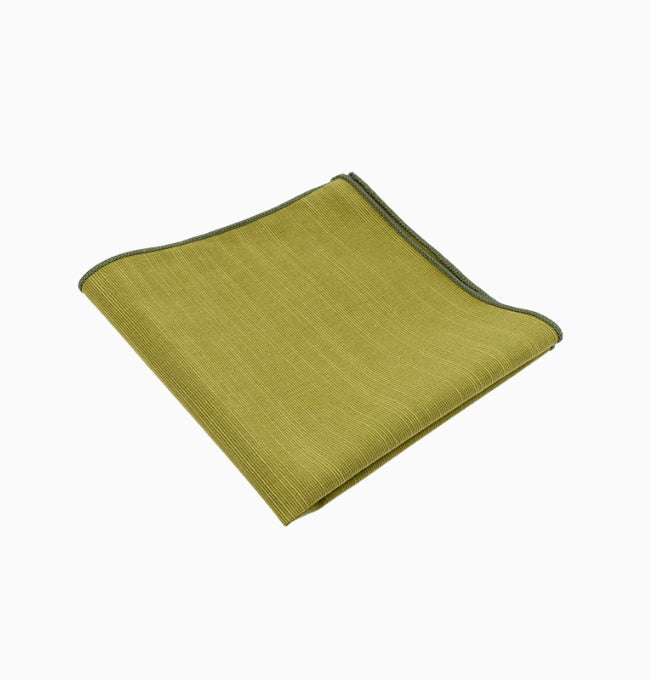 Pochette de Costume Vert Olive en Coton