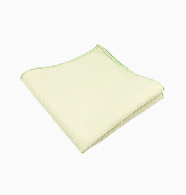 Pochette de Costume Vert Pâle en Coton Côtelé