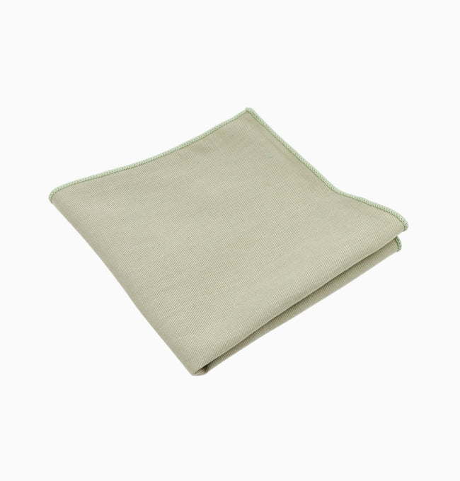Pochette de Costume Vert Sauge en Coton Côtelé
