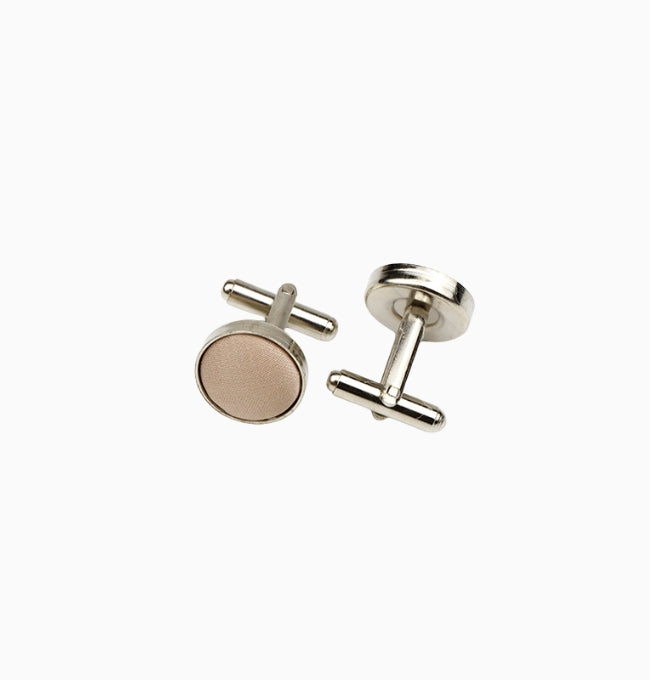 Boutons de Manchette Beige Crème en Polyester