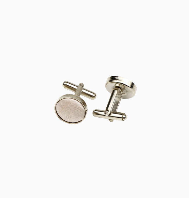 Boutons de Manchette Beige en Polyester