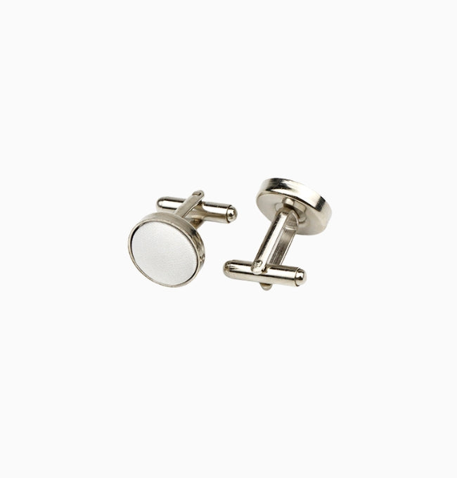 Boutons de Manchette Blanc en Polyester