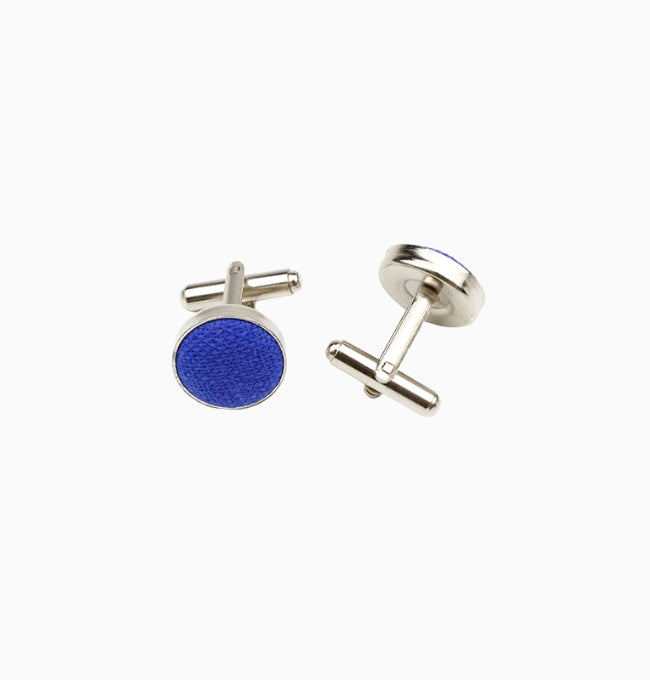 Boutons de Manchette Bleu Céleste en Lin