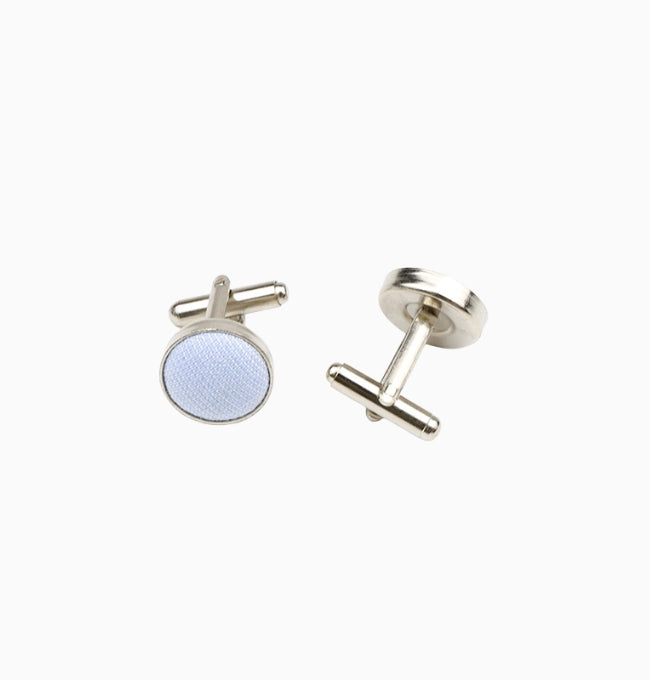 Boutons de Manchette Bleu Ciel en Coton