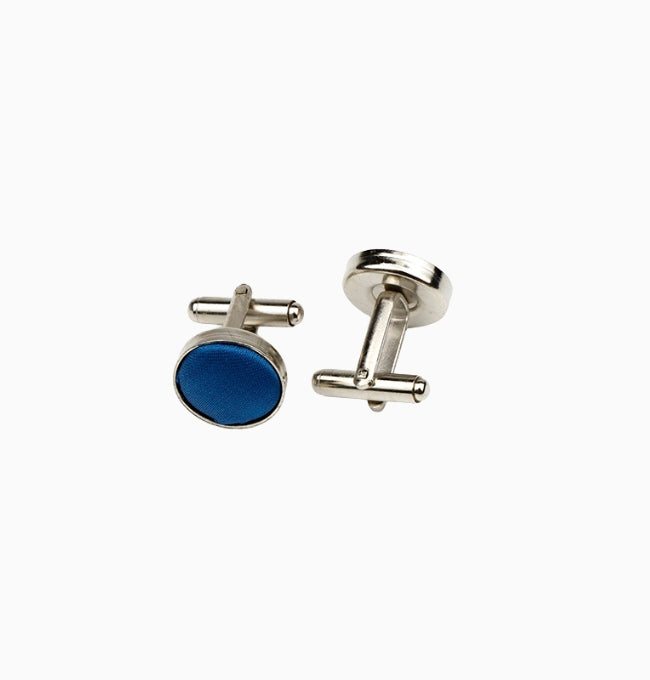 Boutons de Manchette Bleu Cobalt en Polyester