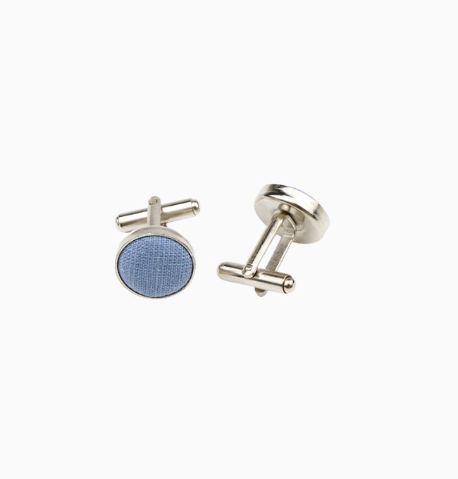 Boutons de Manchette Bleu en Coton