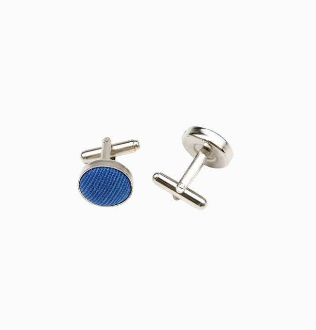 Boutons de Manchette Bleu Marine en Coton