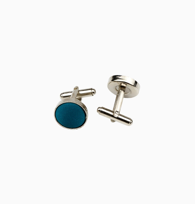 Boutons de Manchette Bleu Marine en Polyester