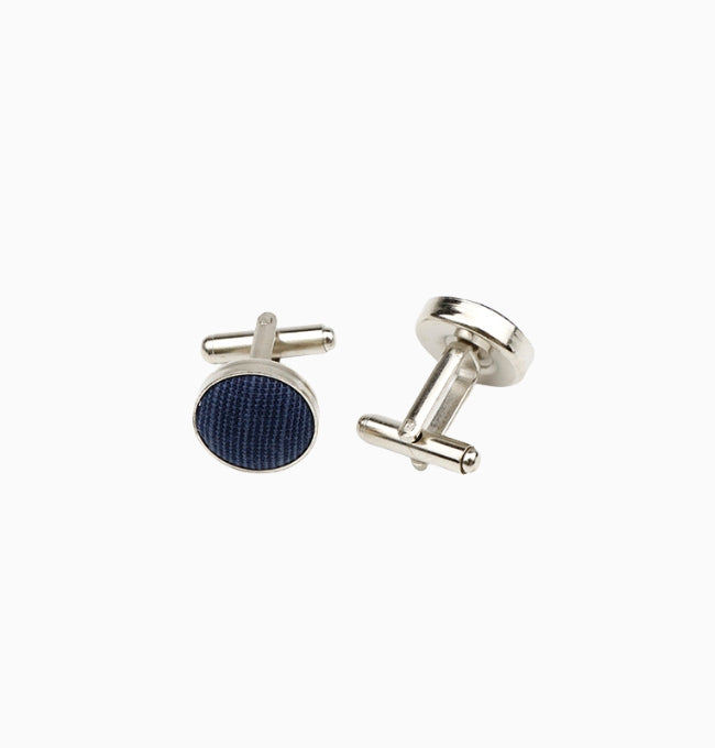 Boutons de Manchette Bleu Nuit en Coton