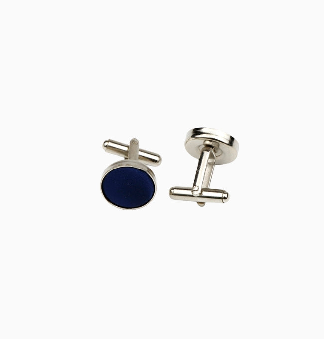 Boutons de Manchette Bleu Profond en Polyester