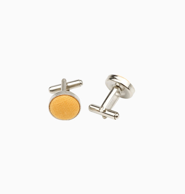 Boutons de Manchette Jaune en Coton